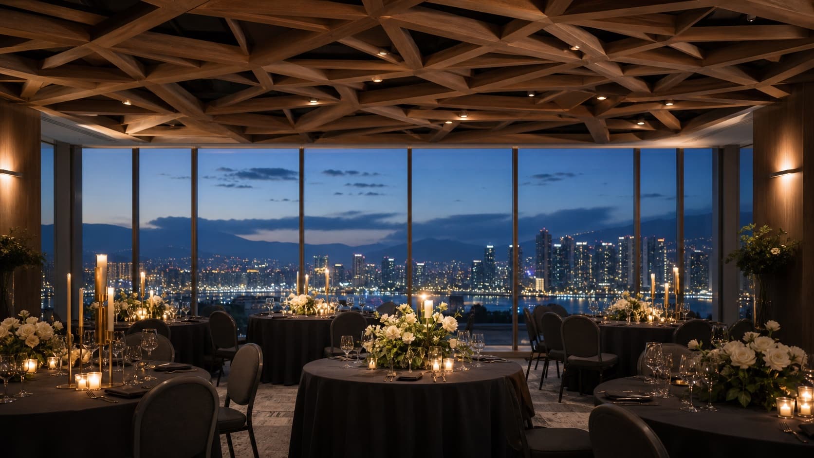 An intimate Vancouver wedding setting at blue hour